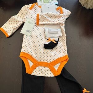 Baby Gear White and Orange Polka Dot Bodysuit Set